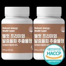 웰핏 발효율피 추출물 프리미엄정 600mg, 60정, 2박스