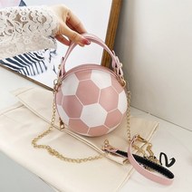 농구공가방 농구공배낭 보관가방패션 세련된 여성 볼 핸드백 라운드 농구 축구 모양 파티 드레스 인조 가죽 크로스 바디 걸스 동전 지갑 어깨 가방, 핑크 축구