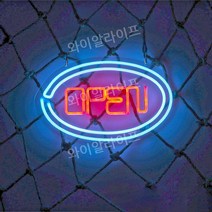영업중 LED전광판 네온사인 매장내 실내 간판 광고판, C. 오픈 더블 라운드 프레임 25x38CM, 5V/12V
