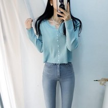 도도스타일 여우별 흐르는 여리핏 사각단추 가디건