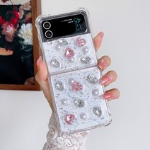 갤럭시 플립 z3보석 블링케이스삼성 갤럭시 Z 플립 4 3 5G 케이스 3D 컬러풀 다이아몬드 보우 발레 충격