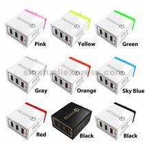 가성비 샤오미 호환 5A 고속 휴대폰 충전기 9 색 USB 3 QC 3.0 20 개, 02 US_01 WHITE