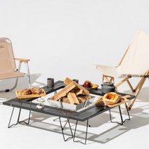 캠핑 화로대 조리 식사용 사각 메쉬테이블+가방 분해형 조립형 스테인레스 내구성 접이식 안전한 식탁