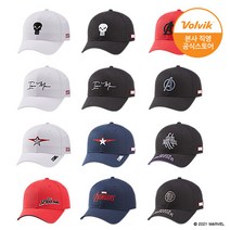 [본사직영] 볼빅 마블 자수 볼캡 골프모자 남성, 어벤져스, 블랙