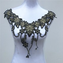 저스트파 Venise-레이스 패브릭 드레스 아플리케 모티브 블라우스 바느질 DIY 목선 칼라 의상 장식 액세서리 10-18 색상 1 개, [16] F680