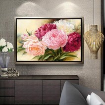 목단 꽃 그림 보석십자수 모란꽃 비즈 큐빅 공예 집순이 직장인 취미 DIY 도구 세트 패키지, 50x40CM