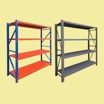 중량랙 하이랙 중량렉 철앵글 메탈 창고선반 조립식앵글 철제앵글 랙 렉 무볼트 경량랙 엠보싱앵글 하중 200kg, 오렌지블루(연결형), 5단, 1500mm x 600 x 2000