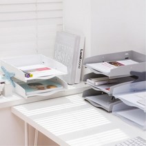 오픈형 디자인 3단 서류 수납 받침대 서류함 문서트레이 문서보관함, 색상, COOL GRAY