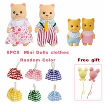 음식모형제작 미니어처 DIY 1/12 숲 동물 가족 크리터 토끼 곰 팬더 세트 놀이 집 인형 옷 4.5CM 장난감 소녀 선물, 13 anbeiyamao