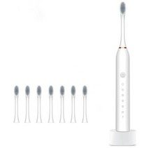 음파전동칫솔 초음파 전동 칫솔 음파 진동 치솔최신 초음파 전동 칫솔 충전식 USB 베이스 6 모드 성인용 IP, 07 white type 3