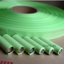 열수축비닐 투명포장지 선물포장비닐 5M 단일 AA 14500 배터리 랩 23mm 폭 145mm 직경 PVC 2:1 튜빙 블랙레드옐로우그린블루화이트클리어, 05 green