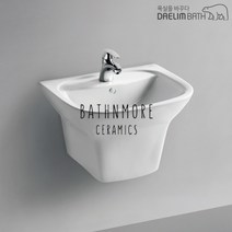 CL-352/CL352/세면기/세면대/일체형세면기/평면붙임형/대림바스/대림세면기/원홀/쓰리홀/부속일체/부속포함, 자동, S자트랩 (바닥배수), 대림정품폽업/트랩