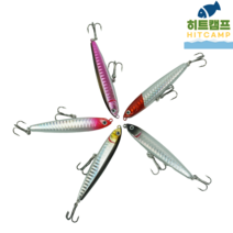 히트캠프 싱킹 미노우 농어 삼치 갈치루어 배스 광어 하드베이트, 레드실버, 95mm/24g