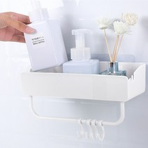 올곧음 무타공 욕실 화장실 일자 후크 걸이 선반 화장실선반 거치대 수건걸이