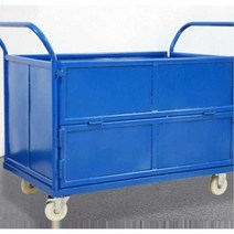 대형 핸드카트 접이식 공장 창고 작업장 트롤리, 상세 페이지 참고, 그레이 4인치 휠 1200X700X900