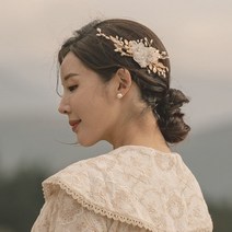 쉬폰플라워 헤어핀 셀프웨딩 리마인드웨딩 피로연 돌맘