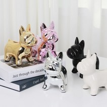 귀여운 프렌치불독 강아지 저금통 5color 인테리어 오브제 장식품, 화이트