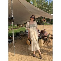 스퀘어넥 에스닉원피스 임산부 태교여행원피스 동남아 발리 다낭 해외여행여름옷