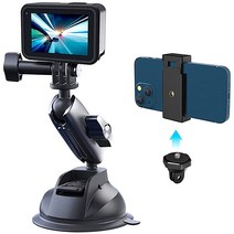 REYGEAK 흡착 컵 자동차 마운트 1/4 스레드 휴대폰 홀더 포함 윈드실드 대시보드 차량 부착 GoPro Max 미니 히어로 11 10 9 8 7 6 5 Insta360, Rotate button