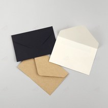명함 종이 봉투 100P 사진 네임 쿠폰 무지 편지 포장 초대 명함 종이 선물 컬러, A_흑100P