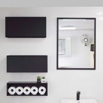 A6마트 욕실 수납 하단장 크린 600 x 250 mm, 블랙, 1개