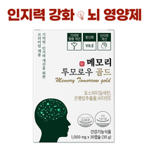 메모리 투모로우 인지력 개선 식약처인정 뇌영양제 포스파티딜세린 뇌건강 이시형 박사 항산화 비타민E, 1박스