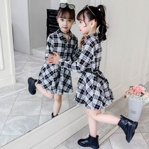 재한 여아 체크 셔츠 원피스[2265]