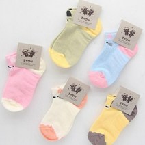 오너클랜 아동용 고양이 발목양말 5-6세용 랜덤 5켤레[WC60A4B]