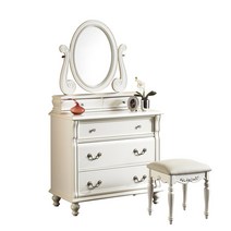 티보니 엔틱 자작나무 원목 서랍형 화장대세트, 거울추가, 스툴추가