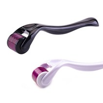 헬시 케어 540 더마 롤러 바늘 기구 얼굴 0.2mm 0.25mm 0.3mm-티타늄 스킨 도구 블랙 화이트 1 개, White 0.2mm