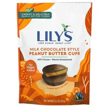 릴리스 밀크 초콜릿 피넛 버터 컵 무설탕 91g Lilys Milk Chocolate Style Peanut Butter Cups
