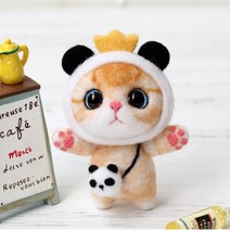 호미호비 양모펠트 만들기재료세트, 고양이시리즈 4.팬더고양이