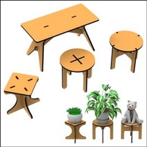 ⁂고질라몰⁂DIY 아이디어 가구 만들기 택1_(원형십자의자) 공작놀이세트 초등미술 DIY미술놀이 만들기놀이 어린이집교구¨°˚•‣고질라몰•‣˚˚¨