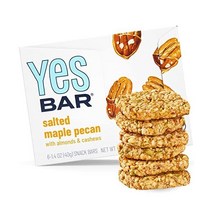 The YES Bar – 마카다미아 초콜릿 식물성 단백질 퇴폐적인 스낵 바 비건 팔레오 글루텐 프리 유제품 저당류 건강 아침 식사 저탄수화물 케토 프렌들리 6개 팩, 소금에 절인 메이플 피칸