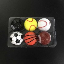 선물용 골프공 골프볼 축구공 야구공 럭비공 모양 6개 세트 연습용 골프볼 비거리 6구 칼라볼 홀인원 초보, 볼 6개 세트