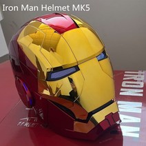 아이언맨 헬멧 자동오픈 마크 5 용 자동 아이언맨마크스 전동 킥보드 풀페이스 Marvel Iron Man Helmet 11 Mk5 Voice Control Eyes with Lig, [01] MK5 gold