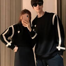 커플 봄 남여 긴팔 맨투맨 원스커트원피스 커플룩