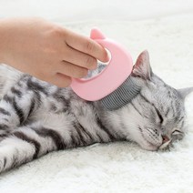 고양이 힐링 브러쉬 마사지 그루머 죽은털 제거 셀프그루밍 고양이브러쉬 고양이빗 고양이그루밍 고양이스, 1고양이브러쉬-블루