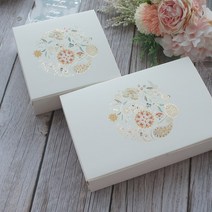 싸바리박스 돈선물포장 단상자 2 사이즈 화이트 골드 꽃 라운드 10pcs 마카롱 초콜릿 종이 상자 결혼식 호의 크리스마스 생일 파티, 각 크기 상자 5 개