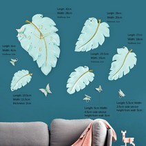 고급벽시계 창의적인 모던 디자인 대형 거실 사일런트 럭셔리 3D 스티커 깃털 홈 데코 50, 9.Style 10 - Other