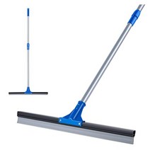 DSV Standard 전문 바닥 스크러버 스퀴지 - 고무 빗자루 75cm(30인치) 솔리드 천연 실리콘 블레이드 130cm(51인치) 긴 스틸 폴 샤워 유리/차고/앞 유리/창문에
