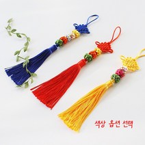 전통 방울매듭 l 국화 노리개 예단 한복 혼주 장신구, 파랑