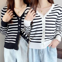 슬림 디자인 여성 브이넥 스프라이트 니트 가디건