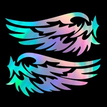 천사날개 자동차 포인트 스티커, M, WHITE