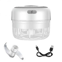 고기분쇄기 만능다지기 야채 수동 Youpin 100250ml 미니 usb 무선 전기 마늘 분쇄기 프레스 민서 칠리 고기 분쇄기 식품 헬기 주방 도구, 흰색 100ml