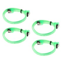 잠금 래치가 있는 4개 SATA III 6Gbps 케이블 녹색, 설명, 플라스틱