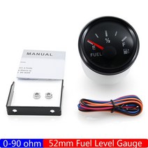 유면계 유량계 범용 차량용 연료 게이지 0-90 Ohm 2 인치 52MM 레드 라이트 포함 자동차 연료 탱크, 02 BN