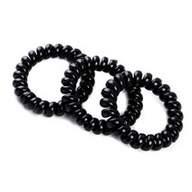 심플블랙 스프링머리끈 1통 머리고무줄 악세사리도매