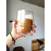 킨토 이쁜 이중 유리컵 크로노스, 스프볼 330ml (6009R)