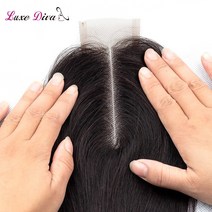 Luxediva 레미 레이스 클로저 4 Colores 2 99J 레드 중간 부분 스트레이트 페루 인간의 머리카락 상단 2x4, 02 #2_01 Middle Part, 01 10inches